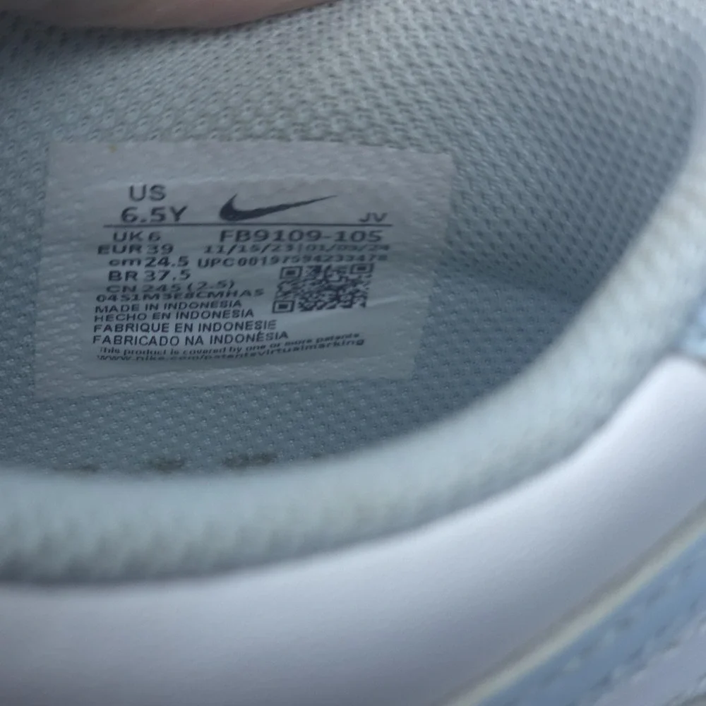 Nike Dunk Low Shoes Youth Size 6.5Y Blue White Sneakers Low Top FB9109-105